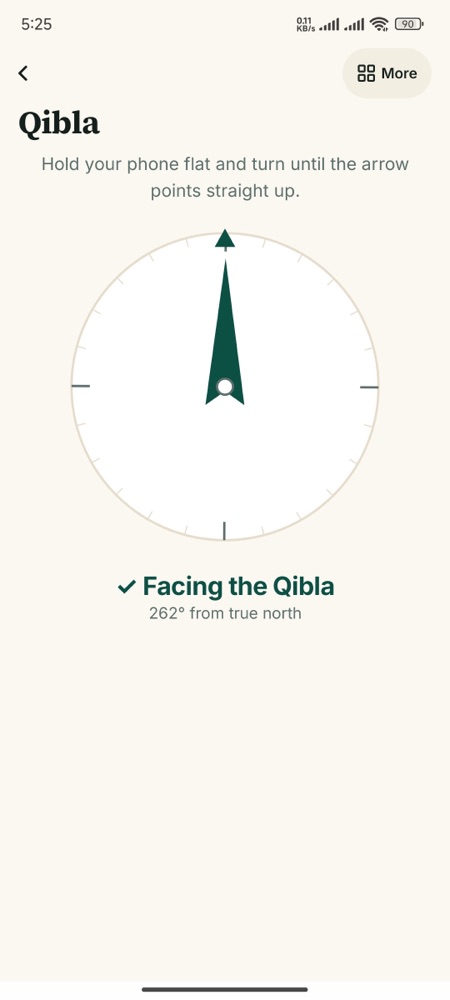 The Qibla compass in Muntazir